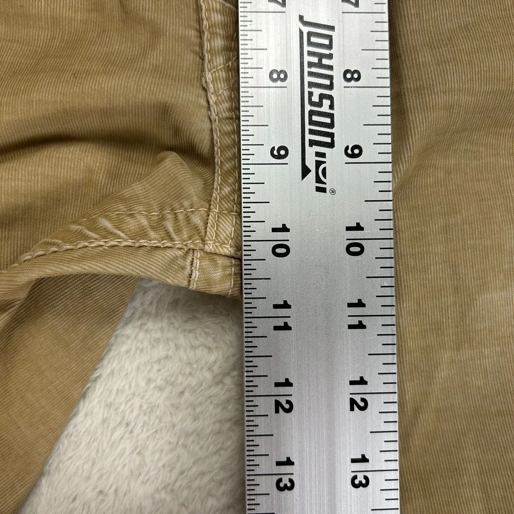 True Religion Ricky Corduroy Khaki Pants Mens 36 Tan Straight Leg Distressed